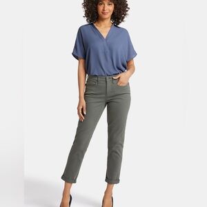 NYDJ Margot girlfriend green jeans 5 packets, crop size 14